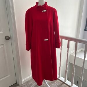 Elegant Red Women's Dress Coat